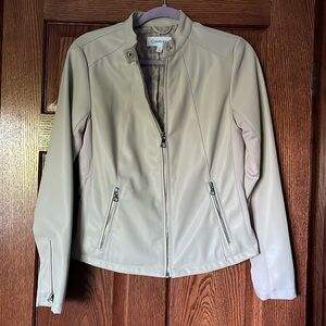 Calvin Klein cream moto jacket. NWOT